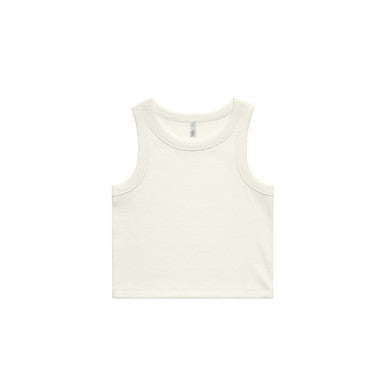 AS064G Wo's Organic Rib Crop Tank ECRU