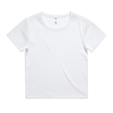 AS092G Wo's Organic Rib Tee WHITE