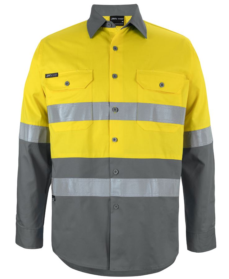 JB'S HI VIS L/S (D+N) 150G WORK SHIRT 6DNWL-( SIZE 3XS - XS )