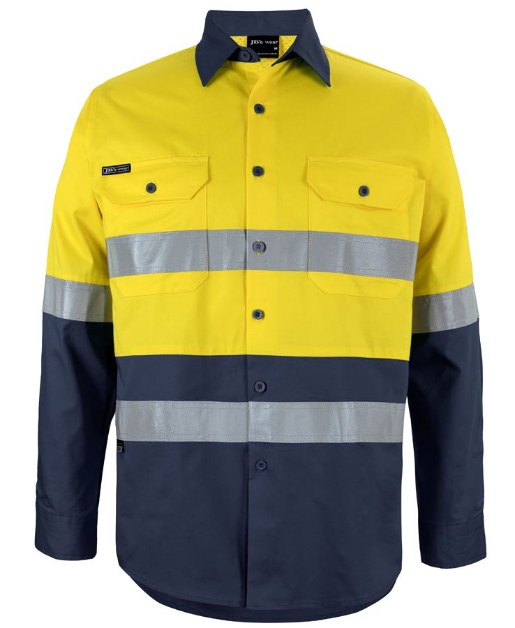 JB'S HI VIS L/S (D+N) 150G WORK SHIRT 6DNWL-( SIZE 3XS - XS )