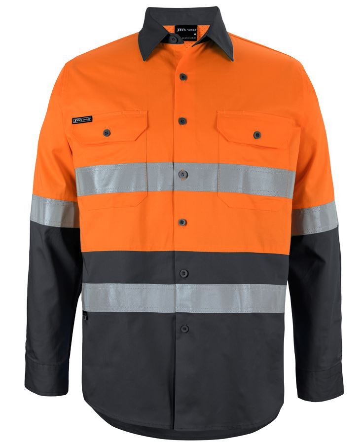 JB'S HI VIS L/S (D+N) 150G WORK SHIRT 6DNWL-( SIZE 3XS - XS )