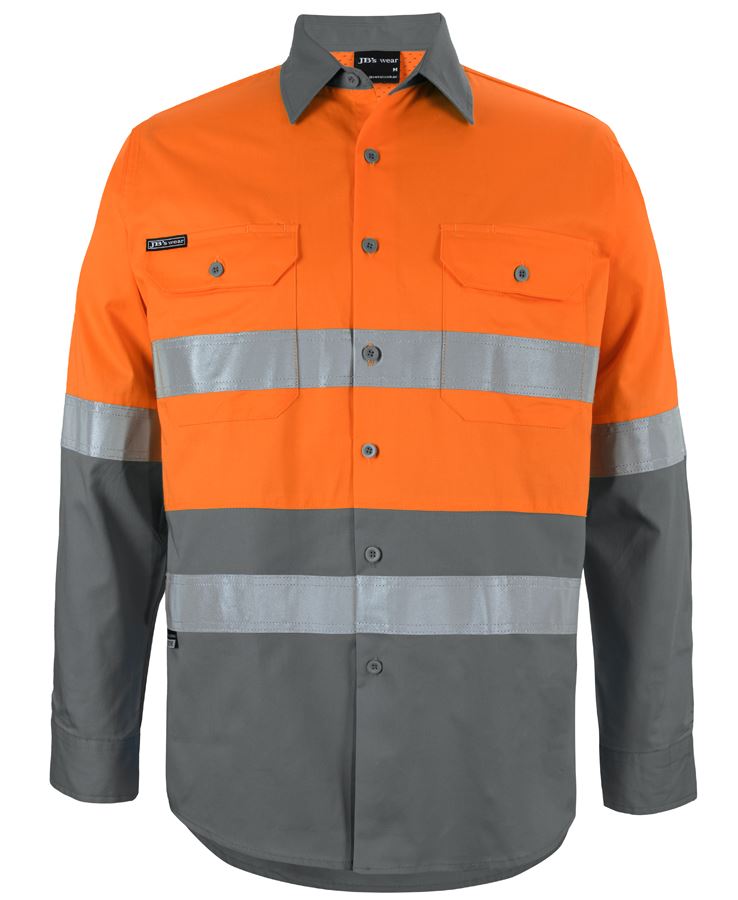 JB'S HI VIS L/S (D+N) 150G WORK SHIRT 6DNWL-( SIZE 3XS - XS )