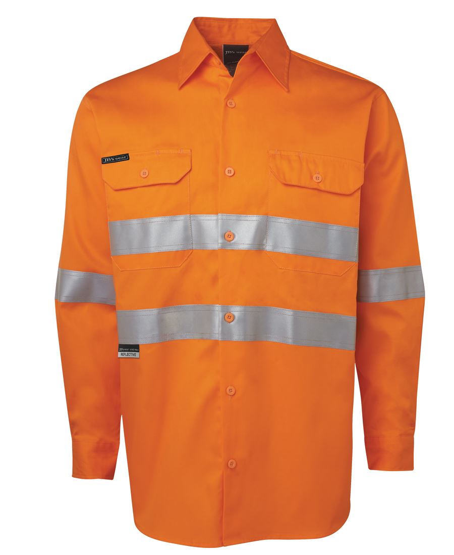 JB'S HI VIS L/S (D+N) 150G WORK SHIRT 6DNWL-( SIZE 3XS - XS )