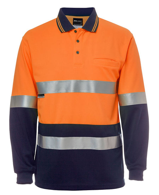 Jb's Hi Vis L/S (D+S) Cotton Back Polo 6HMCB