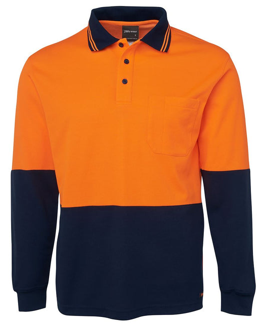 Jb's Hi Vis L/S Cotton Back Polo 6HPL