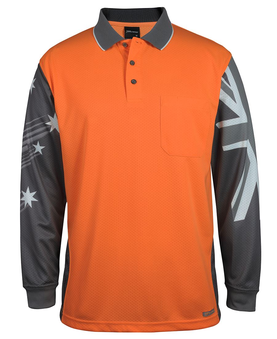 JB'S HI VIS L/S SOUTHERN CROSS POLO 6HSCL