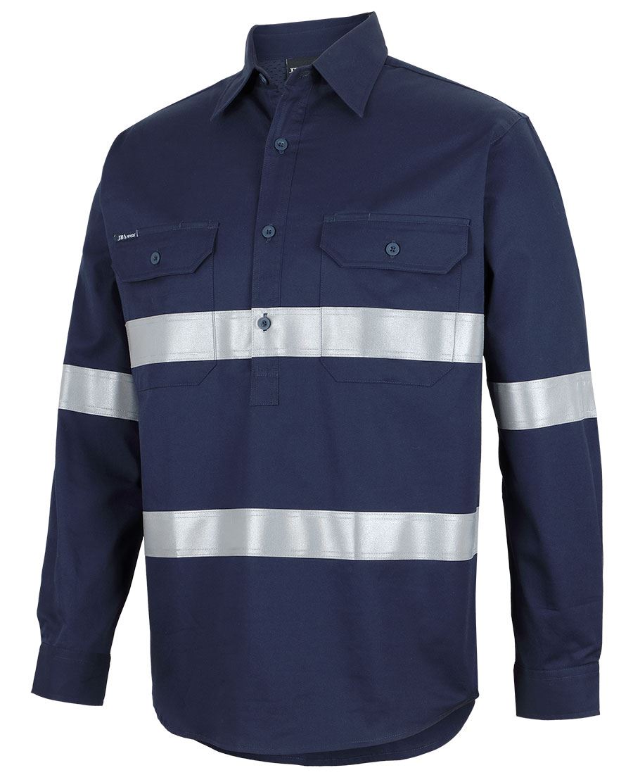JB'S CLOSE FRONT L/S 150G WORK SHIRT REFLECTIVE TAPE 6HWCT