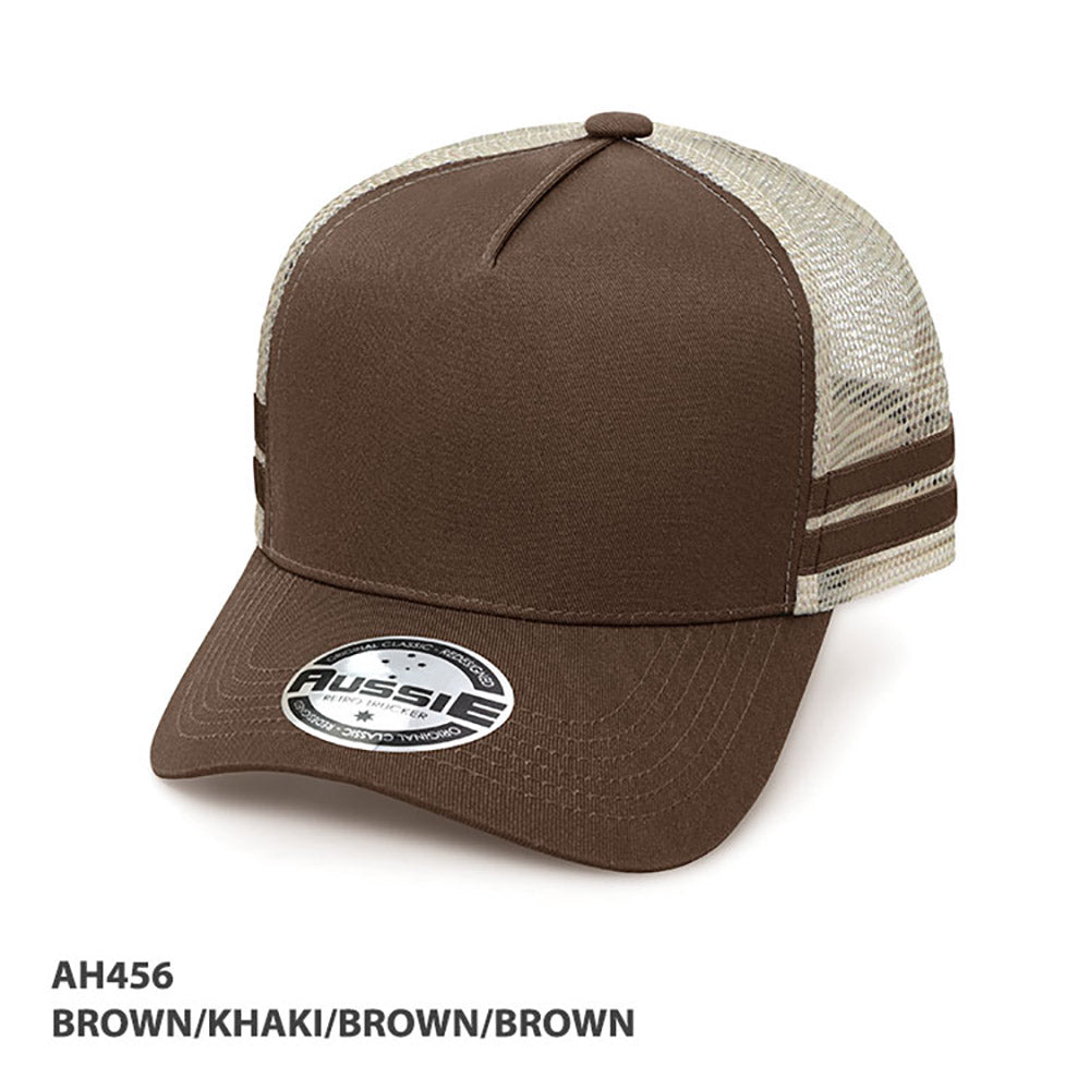 AH456 - A-Frame Striped Trucker Cap