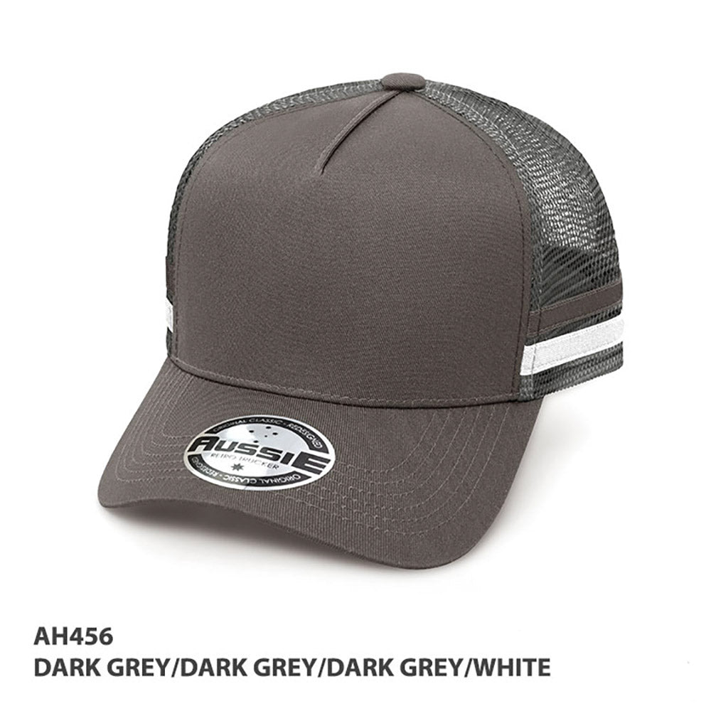 AH456 - A-Frame Striped Trucker Cap