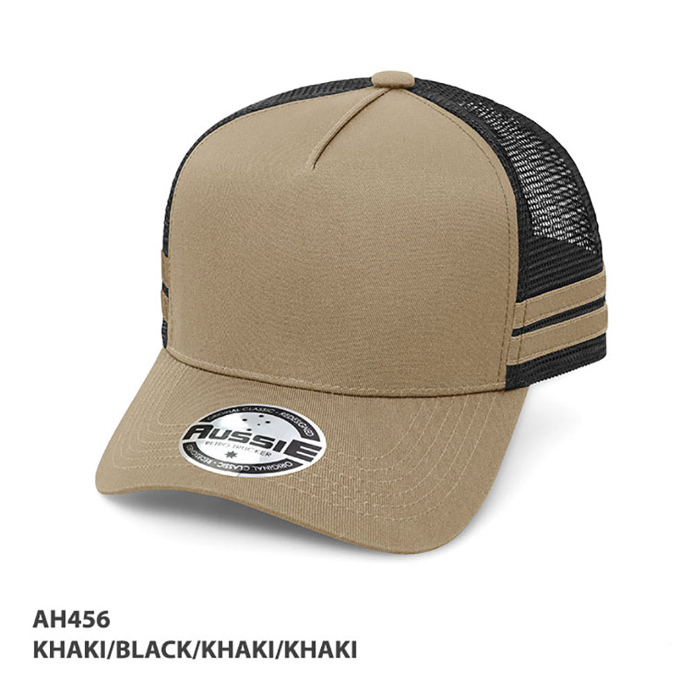 AH456 - A-Frame Striped Trucker Cap