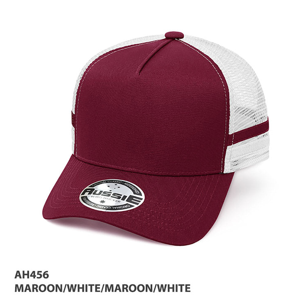 AH456 - A-Frame Striped Trucker Cap