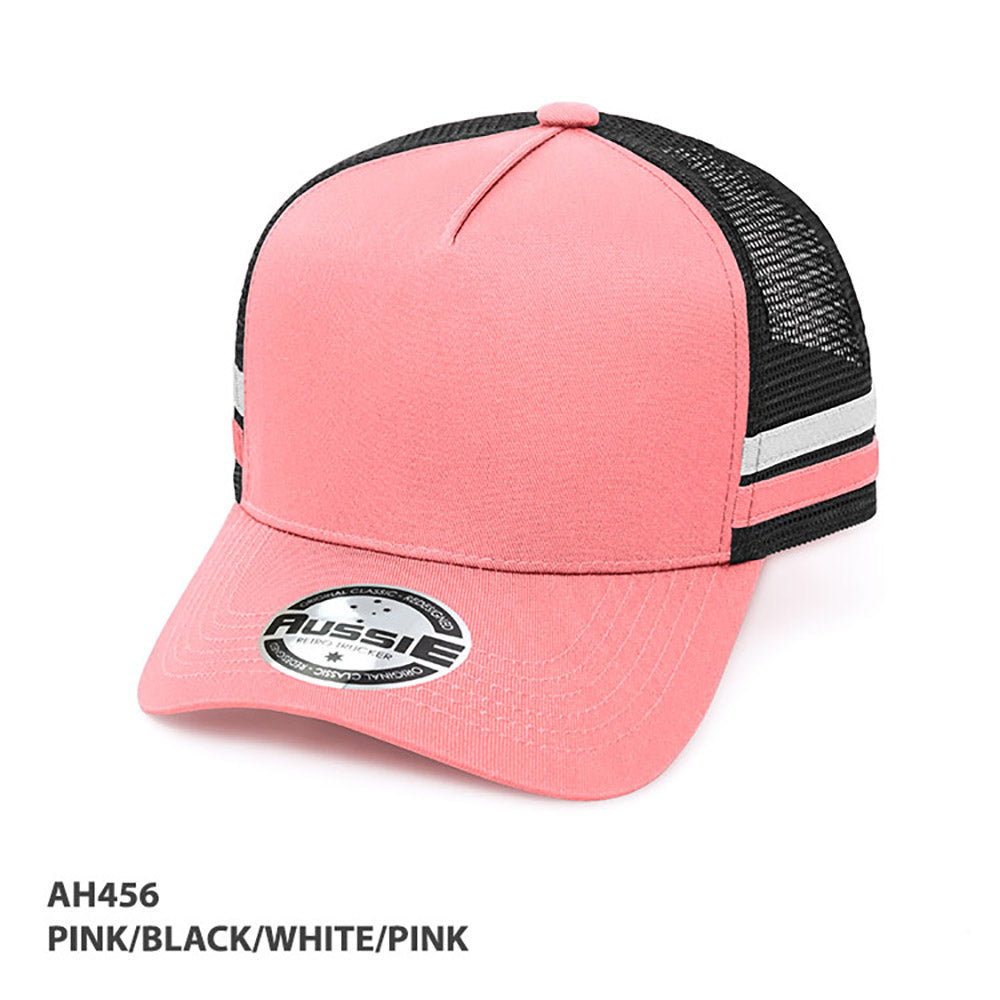 AH456 - A-Frame Striped Trucker Cap