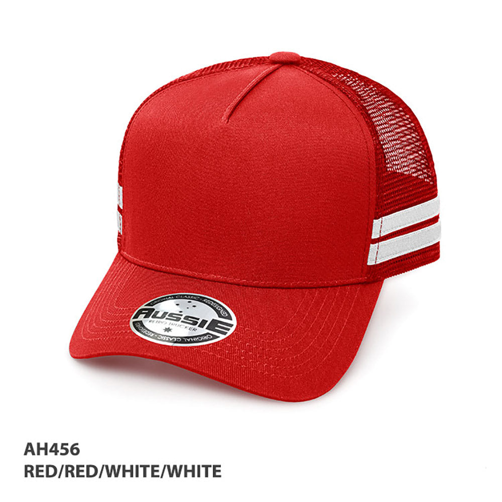 AH456 - A-Frame Striped Trucker Cap