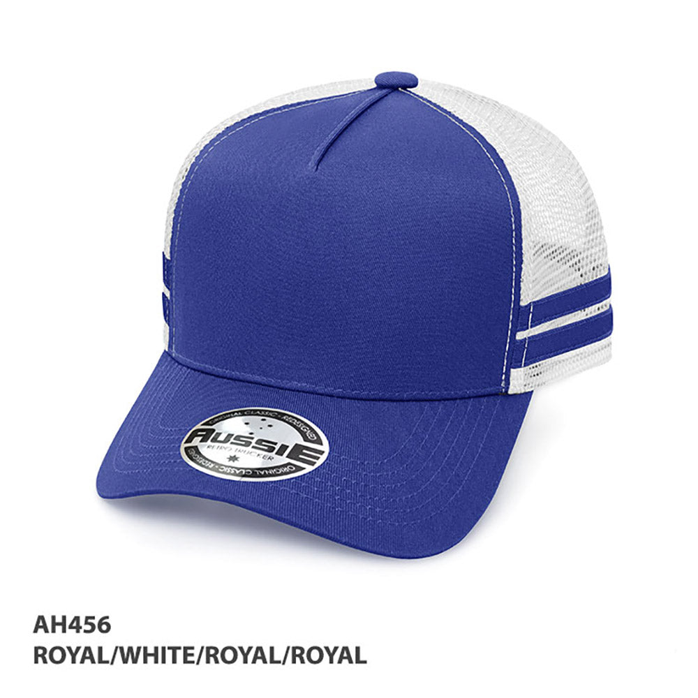 AH456 - A-Frame Striped Trucker Cap
