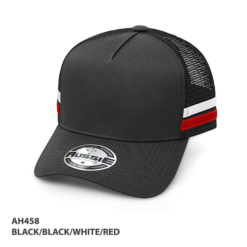 AH458 Kids A-Frame Striped Trucker Cap