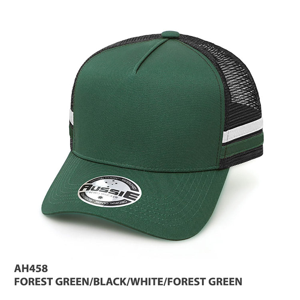 AH458 Kids A-Frame Striped Trucker Cap