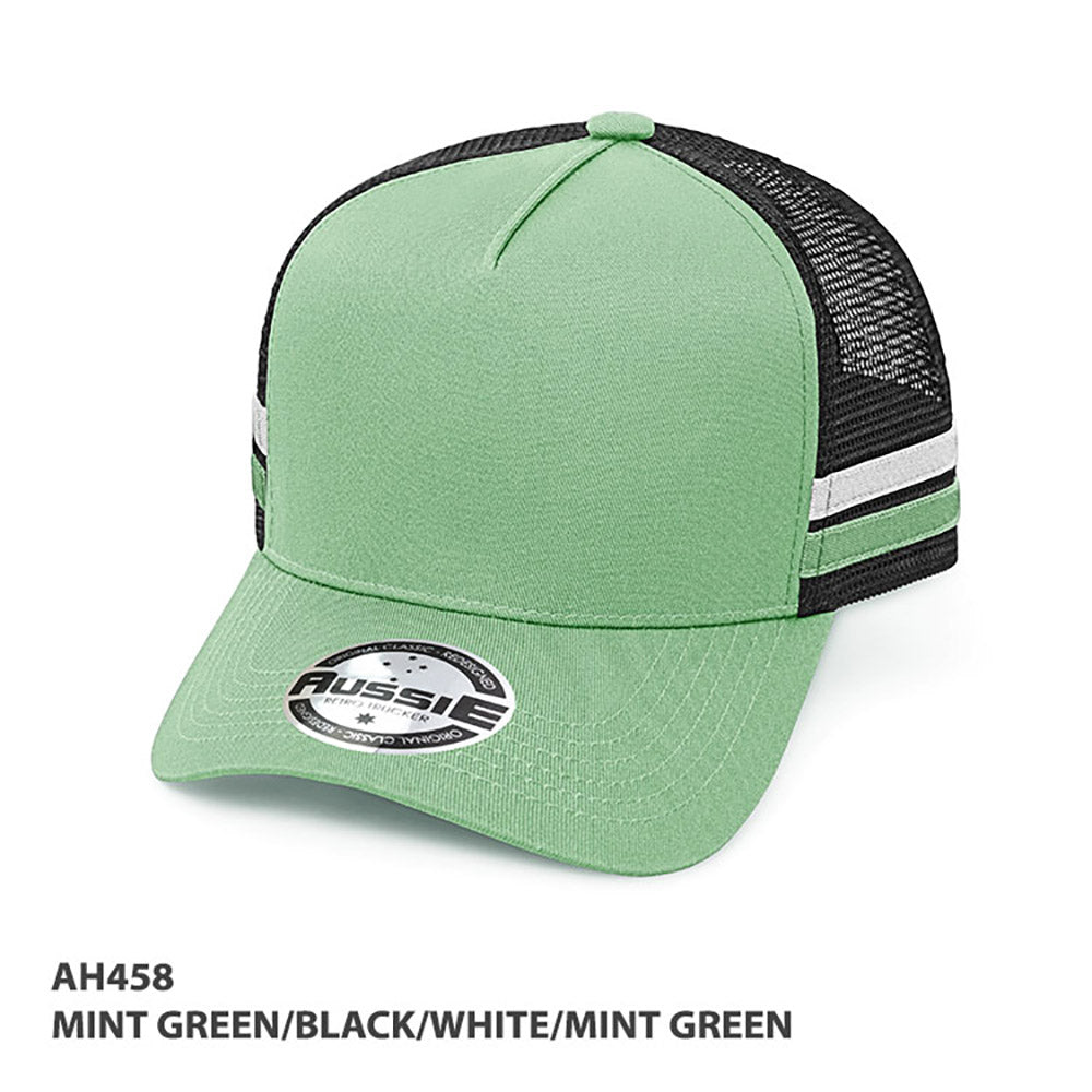 AH458 Kids A-Frame Striped Trucker Cap