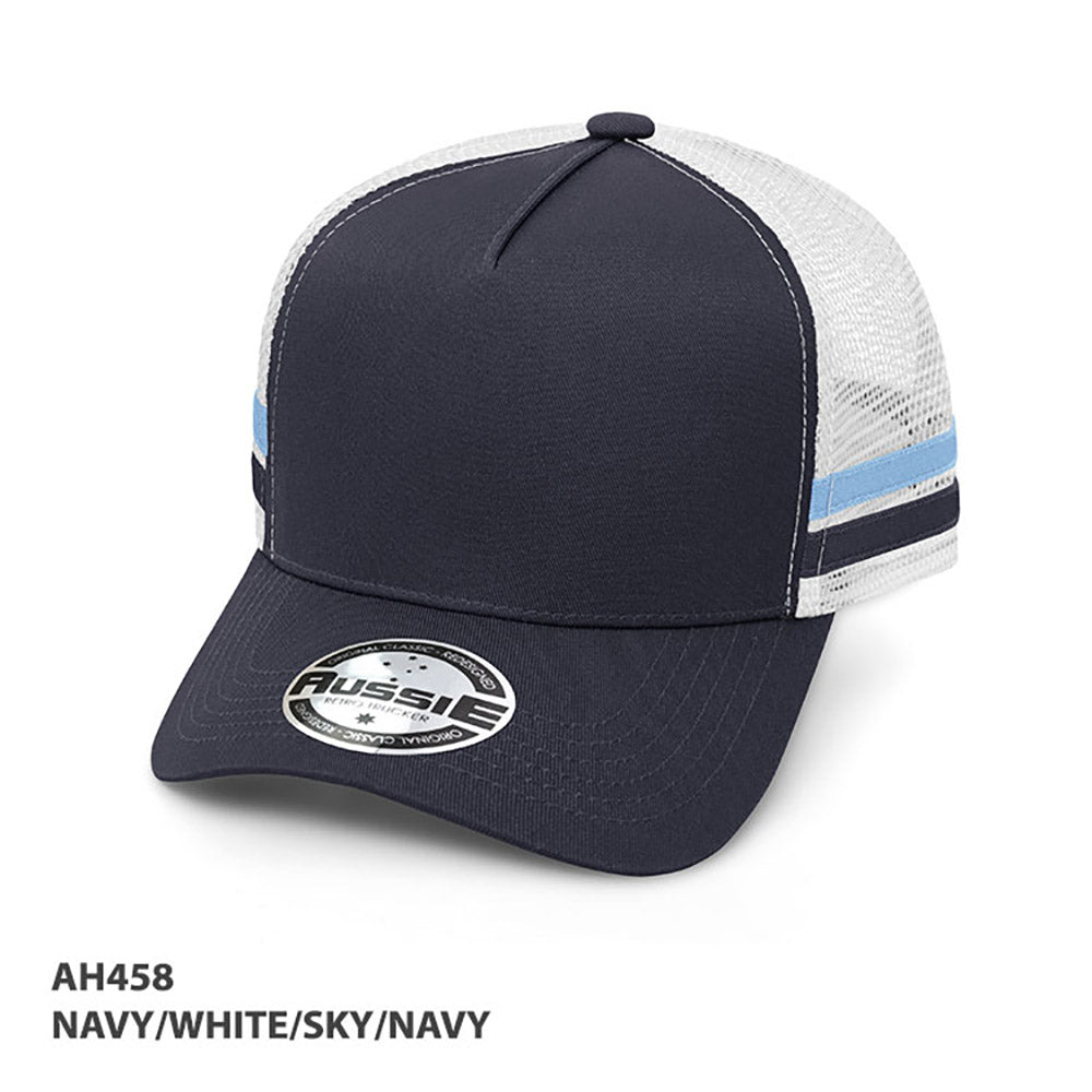 AH458 Kids A-Frame Striped Trucker Cap