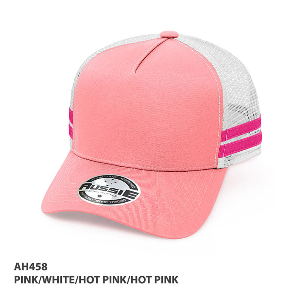 AH458 Kids A-Frame Striped Trucker Cap