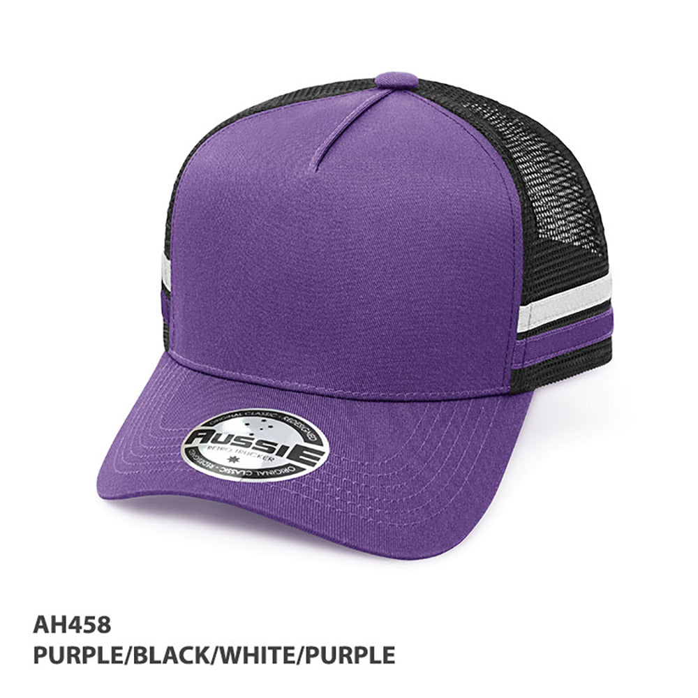 AH458 Kids A-Frame Striped Trucker Cap