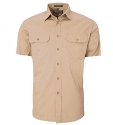 RITEMATE RM500BTS - Short Sleeve Open Front Pilbara Men's Shirt