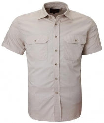 RITEMATE RM500BTS - Short Sleeve Open Front Pilbara Men's Shirt