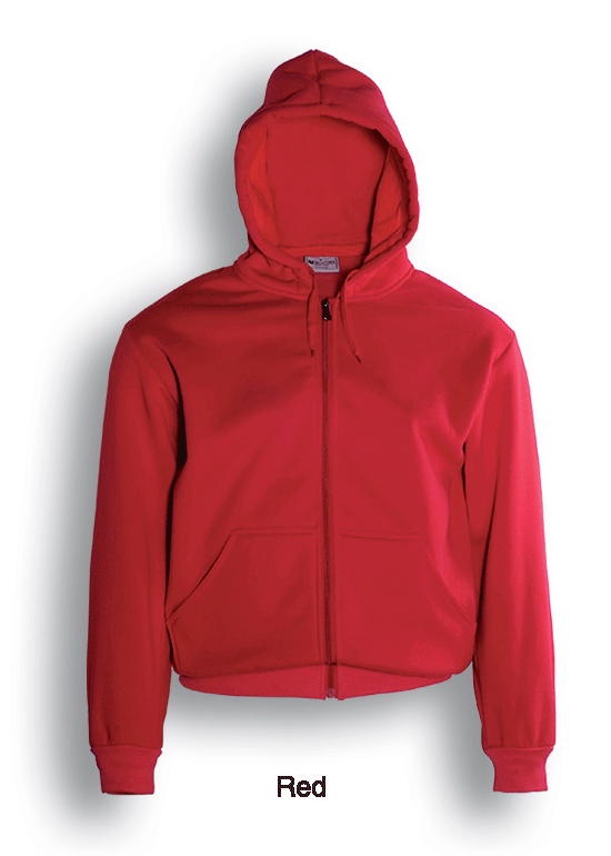 Unisex Adults Zip Through Fleece Hoodie-RED