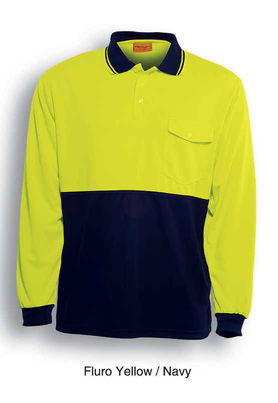 HI-VIS LONG SLEEVE SAFETY POLO -SP0426