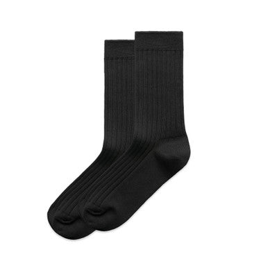 AS1203 Wo's Rib Socks (2 Pairs)  BLACK