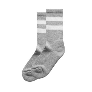 AS1210 Relax Stripe Socks (2 Pairs) GREY MARLE/WHITE