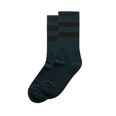 AS1210 Relax Stripe Socks (2 Pairs) GREEN/BLACK