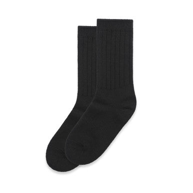 AS1214 Knit Socks (2 Pairs)  BLACK