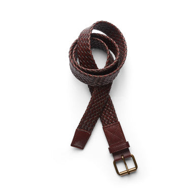 AS1405 Braided Leather Belt  BROWN