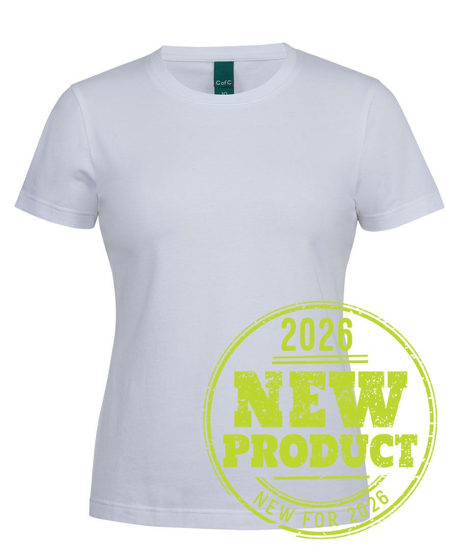 C OF C LADIES COTTON S/S STRETCH TEE 1STS1