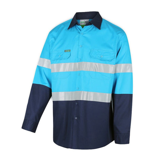 WORKIT - Hi Vis Lightweight Long Sleeve Adjustable Cuff Taped Shirt -WI2013