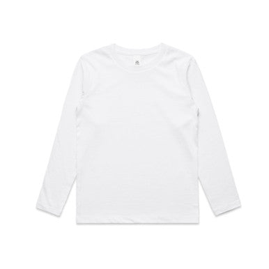 AS3008 Youth Staple L/S Tee  WHITE