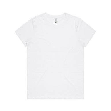 AS001G Wo's Maple Organic Tee  WHITE