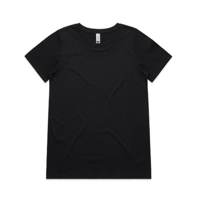 AS4011 Wo's Shallow Scoop Tee  BLACK