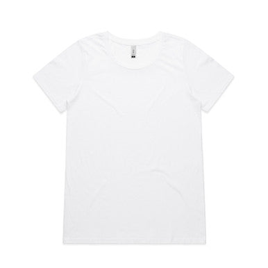 AS4011 Wo's Shallow Scoop Tee  WHITE