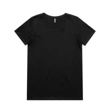 AS4019 Wo's Maple Scoop Tee  BLACK