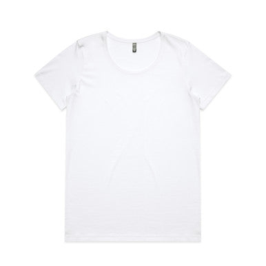 AS4019 Wo's Maple Scoop Tee  WHITE