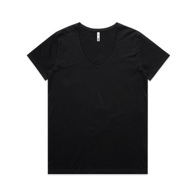 AS4023 Wo's Maple V Neck Tee  BLACK