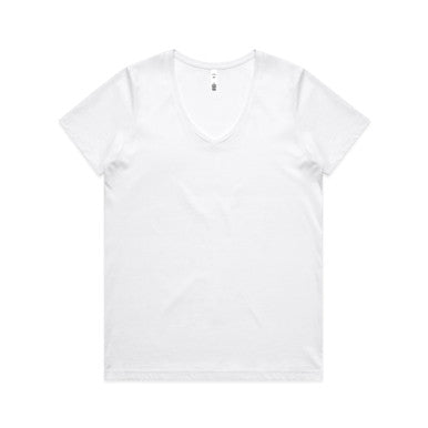 AS4023 Wo's Maple V Neck Tee  WHITE