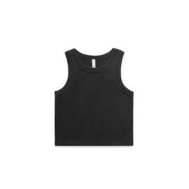 AS4035 Wo's Faded Organic Rib Crop Tank  FADED BLACK