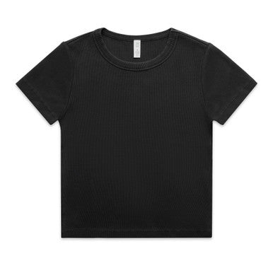 AS4036 Wo's Faded Organic Rib Tee  FADED BLACK