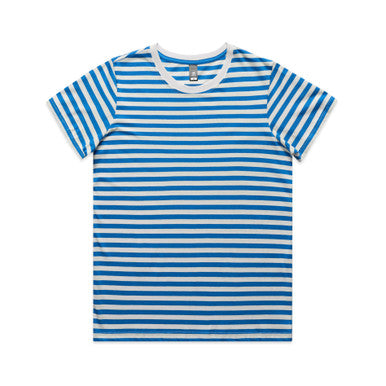 AS4037 Wo's Maple Stripe Tee  NATURAL/MID BLUE