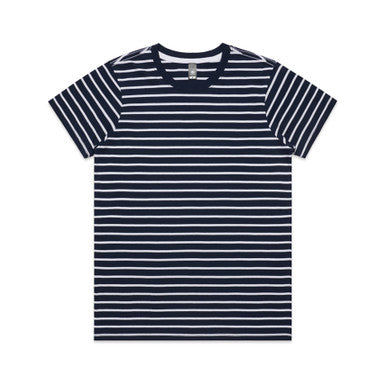 AS4037 Wo's Maple Stripe Tee  NAVY/WHITE
