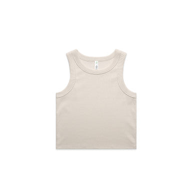 AS064G Wo's Organic Rib Crop Tank  BONE