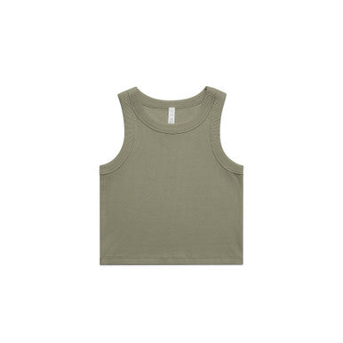 AS064G Wo's Organic Rib Crop Tank  EUCALYPTUS