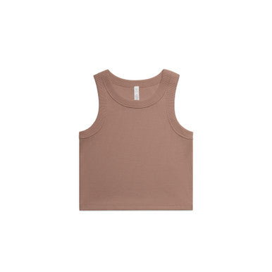 AS064G Wo's Organic Rib Crop Tank  HAZY PINK